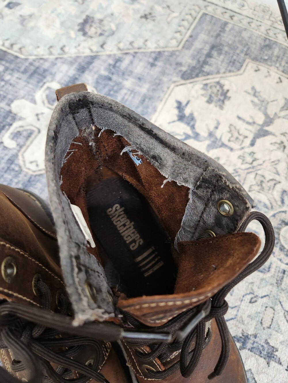 Skechers Vintage Chunky Leather Platform Boots - Picture 7 of 9